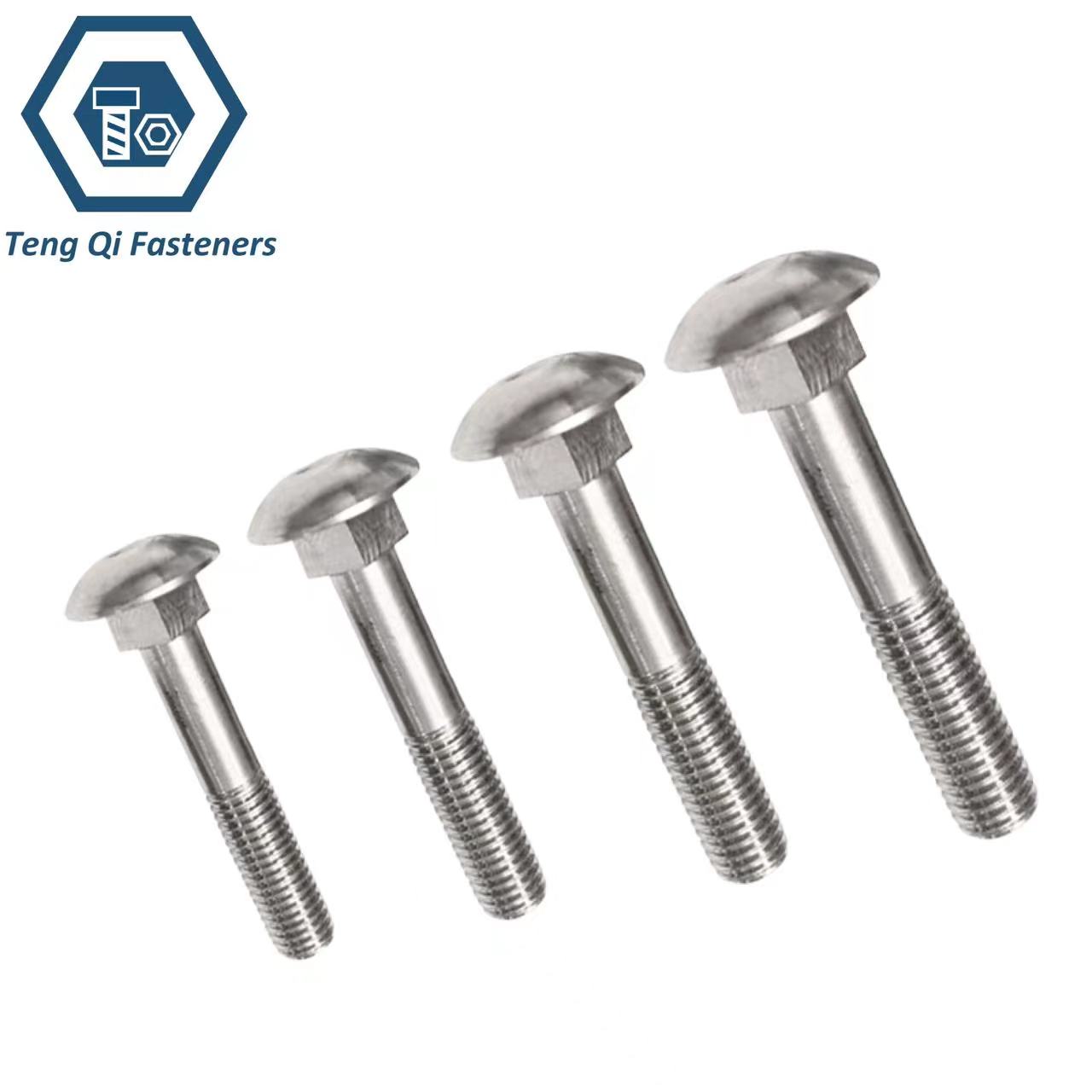 thumbnail image 2 of Fastenere 5/16-18 X 4" Carriage Bolts – Stainless Steel 18-8, Round Head, Qty 10 2 of 4
