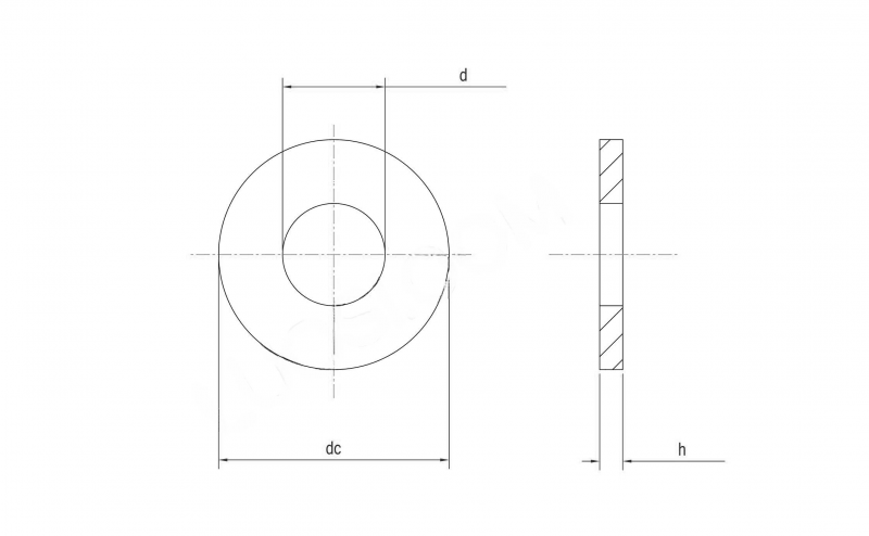 ASME ANSI B18.21.1 Flat Washer Dimension Chart Drawing