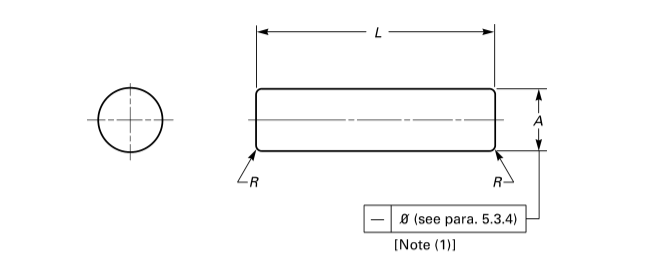 American Standard Hardened Ground Production Dowel Pins Dimension Chart Drawing