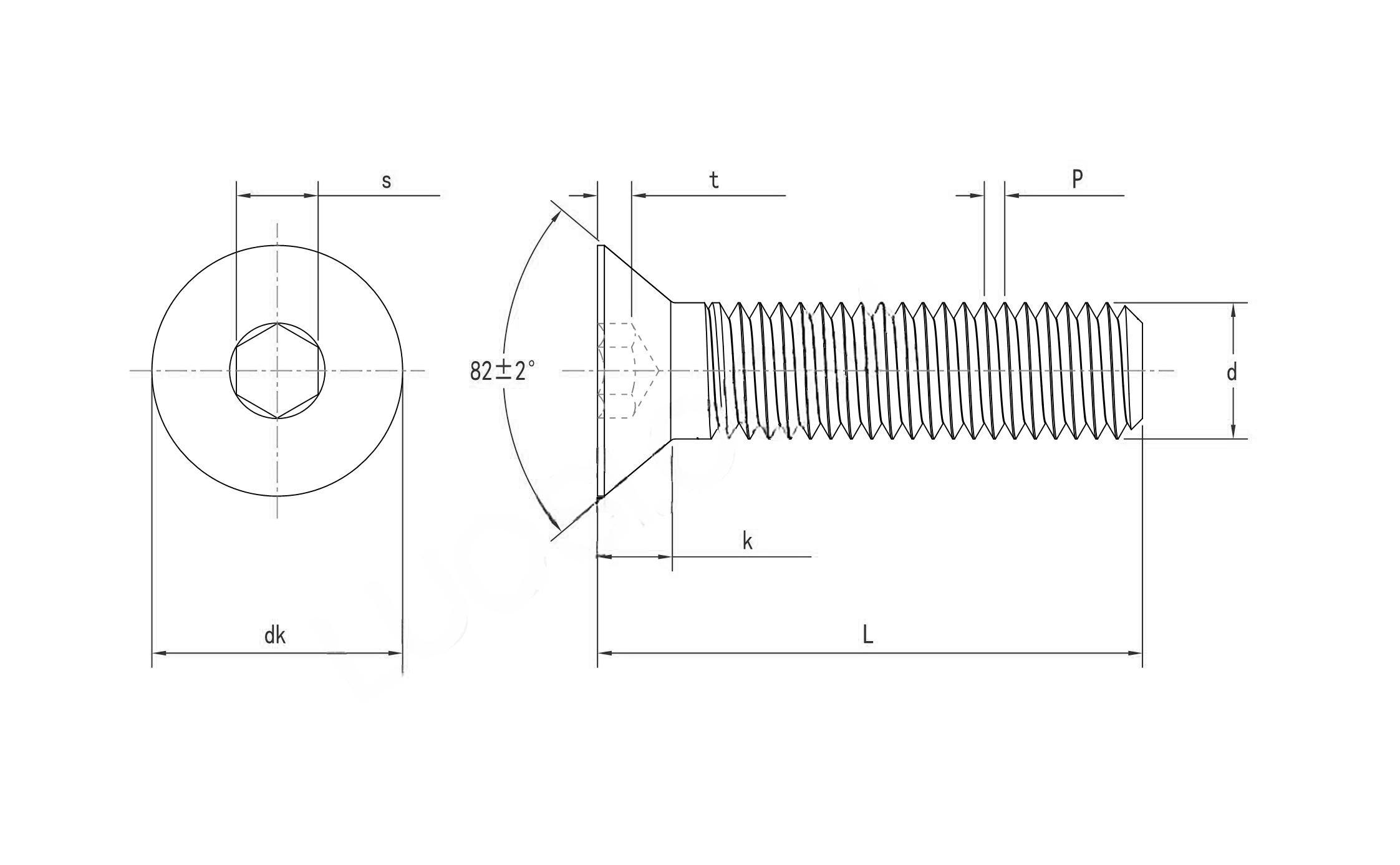 ANSI ASME B18.3F Stainless Steel Hex Socket Countersunk Head Machine Screw