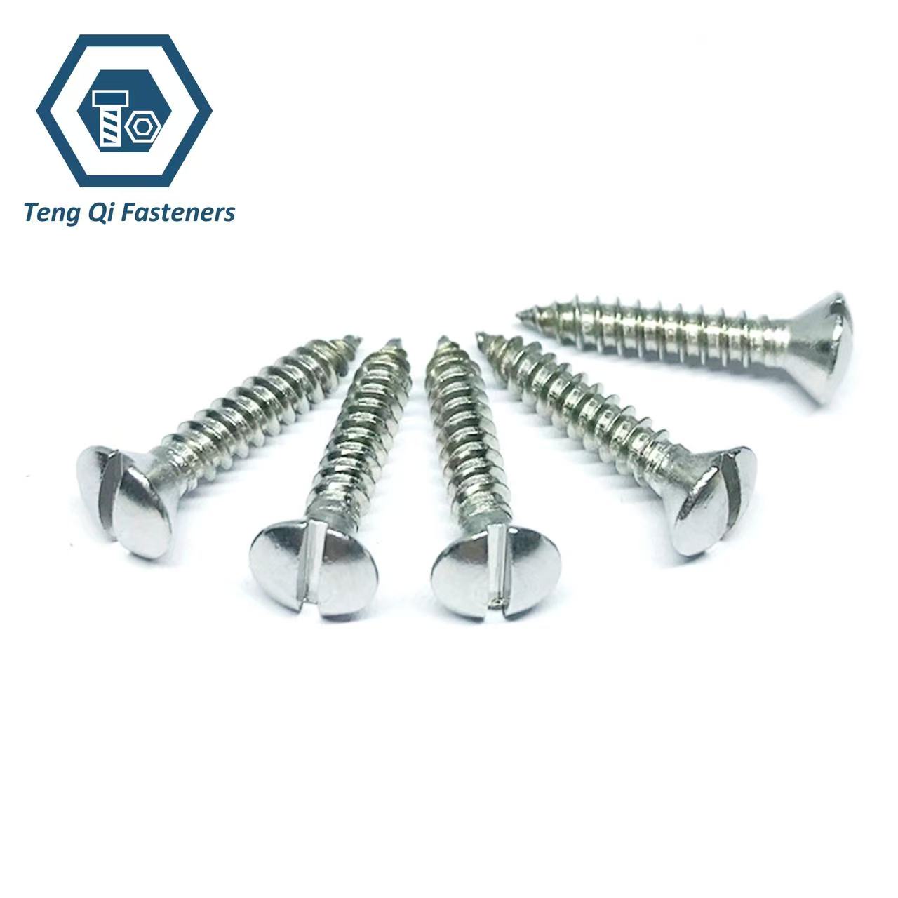DIN7973 Stainless Steel Slotted Raised Countersunk Head Tapping Screws Factory DIN7973 Stainless Steel Slotted Raised Countersunk Head Tapping Screws Factory