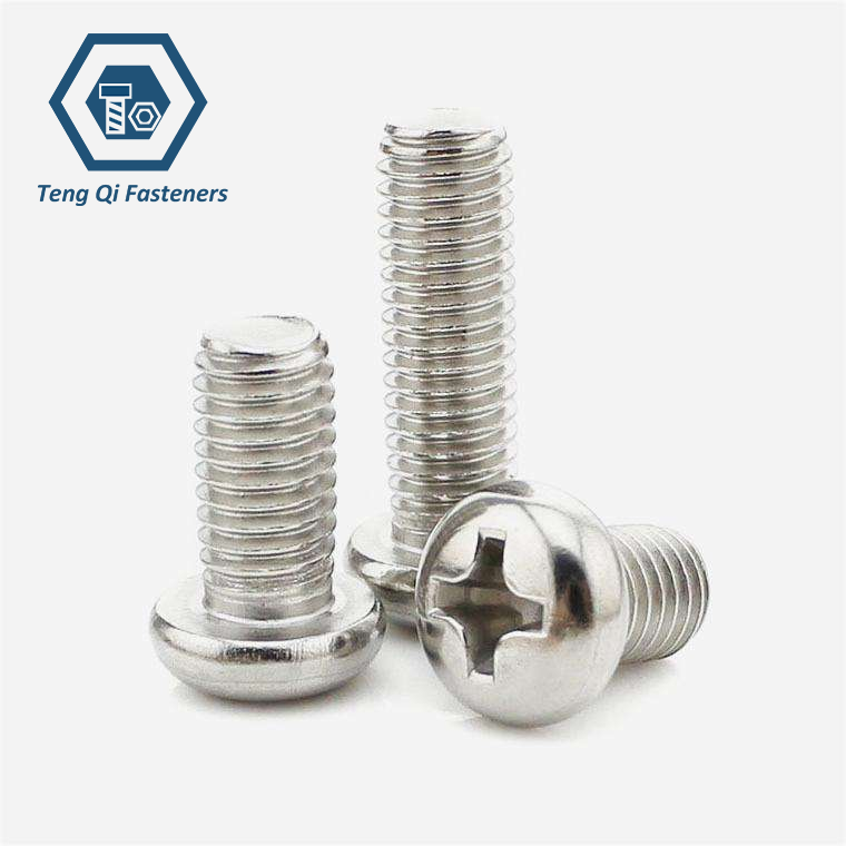 SS304 SS316 Pan Head Screws with Cross Recess SS304 SS316 Pan Head Screws with Cross Recess