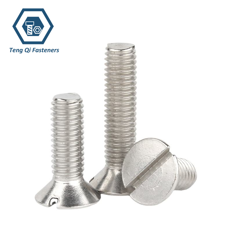 SS304 SS316 Slotted Countersunk Head Screws SS304 SS316 Slotted Countersunk Head Screws